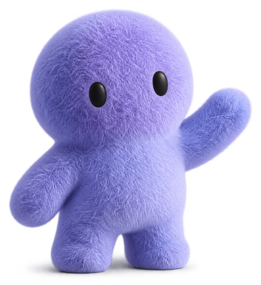 Purple Belvoro character waving